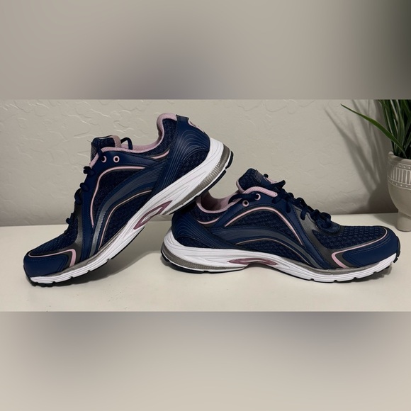 Ryka Women's Sky Walk lace up Navy and Pink Athletic Shoes. - Picture 2 of 5